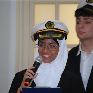 Amianto mai più Tour, un momento della conduzione dell’evento a cura delle classi 3AET e 3BET dell’ISIS Pertini di Monfalcone (a.s. 2023/2024)