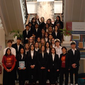 Amianto mai più Tour, il gruppo di studenti dopo la presentazione all’Europalace Hotel di Monfalcone ( 23 marzo 2024)